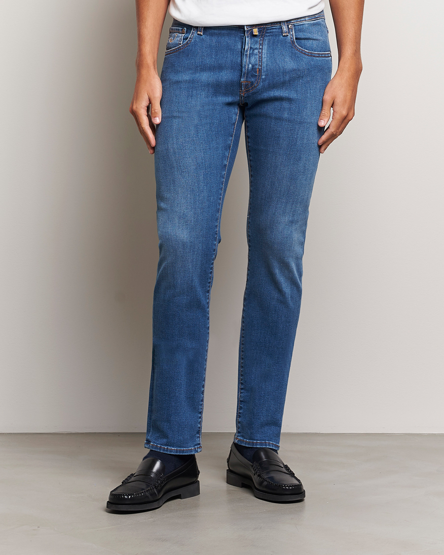 Herr | Jeans | Jacob Cohën | Nick Slim Fit Streatch Jeans Light Blue
