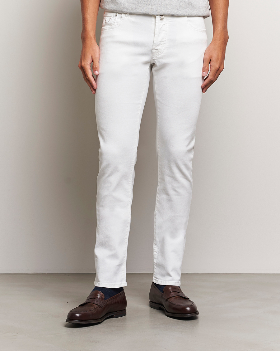 Herr | Jeans | Jacob Cohën | Nick Slim Fit Streatch Jeans White