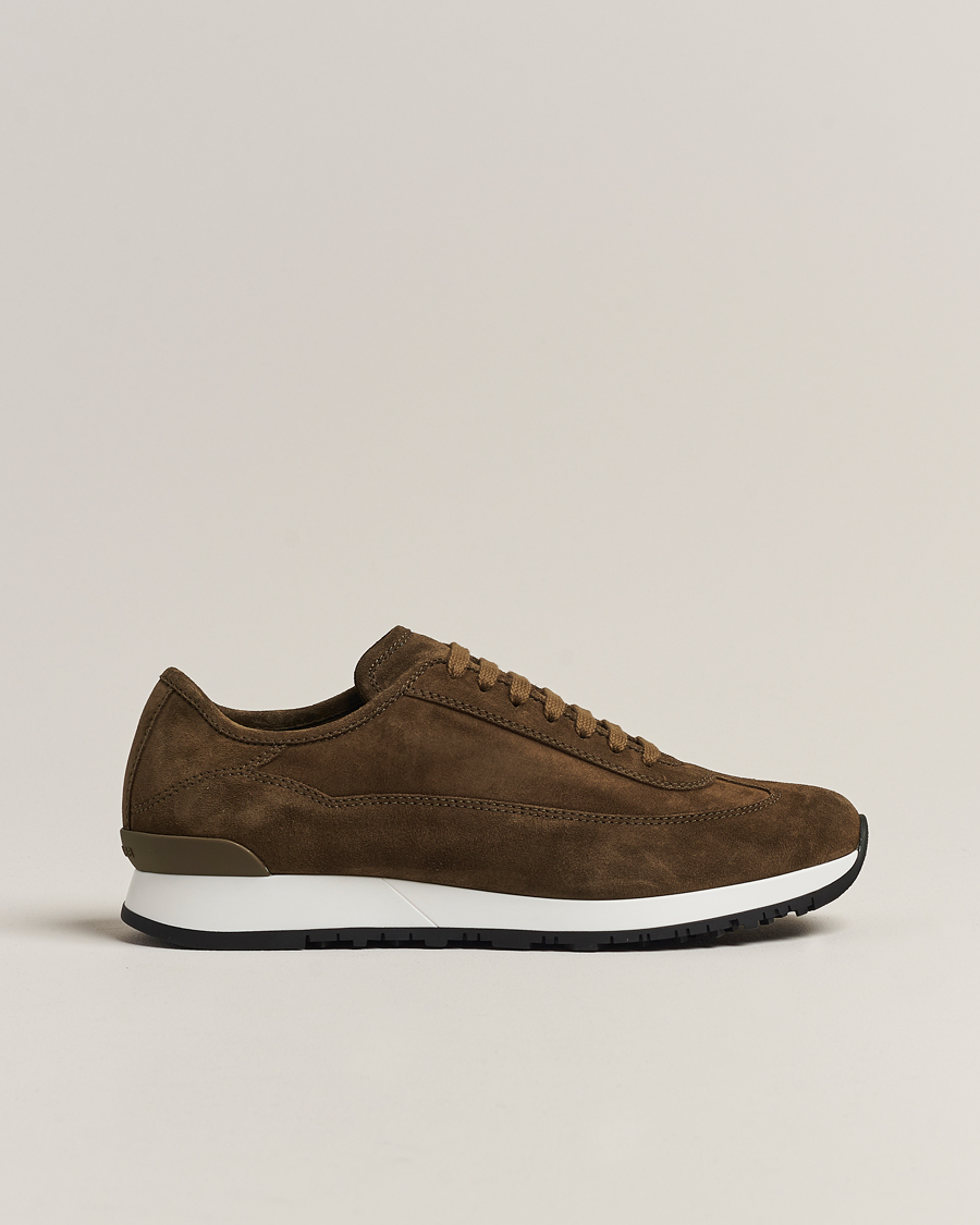 Herr | John Lobb Foundry Running Sneakers Olive Suede | John Lobb | Foundry Running Sneakers Olive Suede