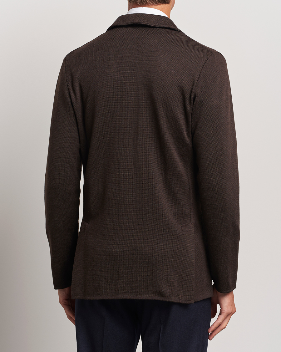 Herr | Kavajer | Lardini | Knitted Wool Blazer Brown