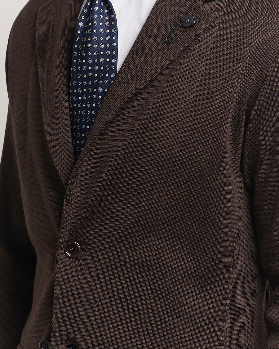 Herr | Kavajer | Lardini | Knitted Wool Blazer Brown