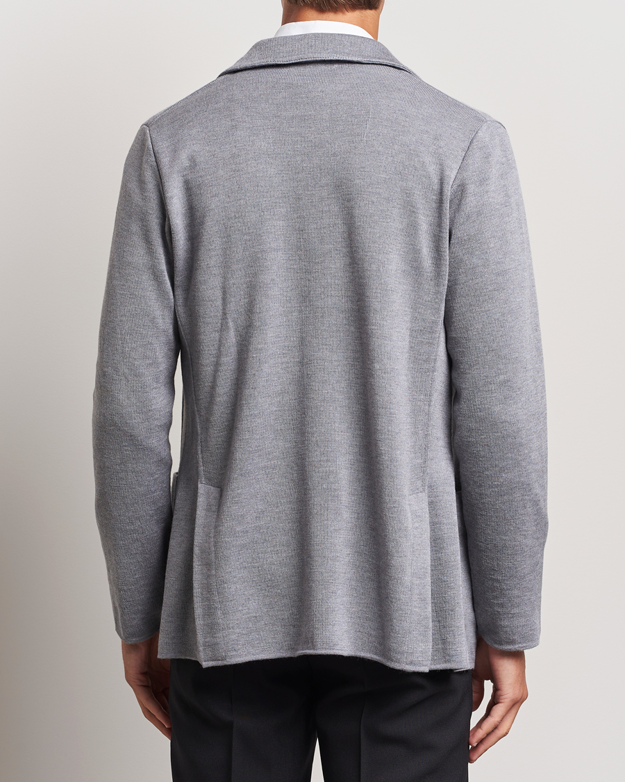Herr | Kavajer | Lardini | Knitted Wool Blazer Grey