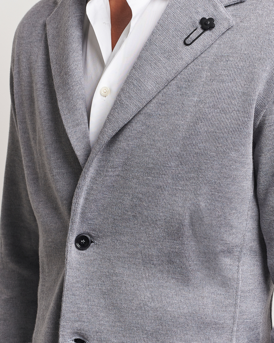 Herr | Kavajer | Lardini | Knitted Wool Blazer Grey