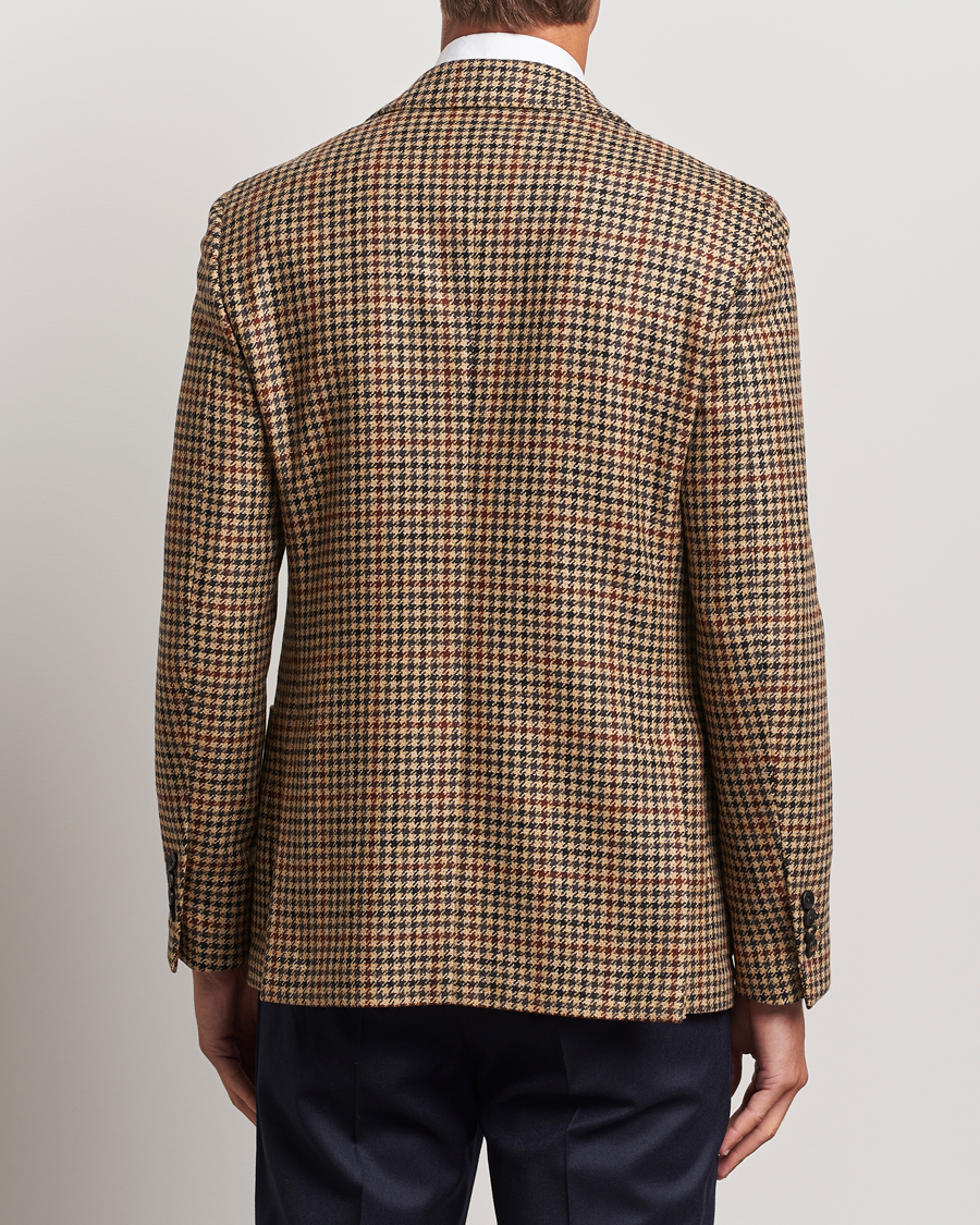 Herr | Kavajer | Lardini | Checked Wool/Cashmere Blazer Beige/Brown