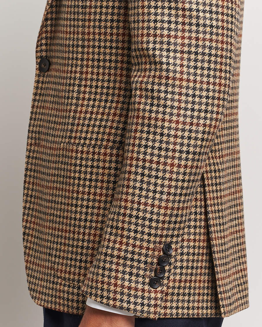 Herr | Kavajer | Lardini | Checked Wool/Cashmere Blazer Beige/Brown