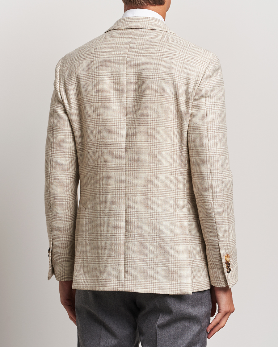 Herr | Kavajer | Lardini | Prince of Wales Wool Blazer Light Beige