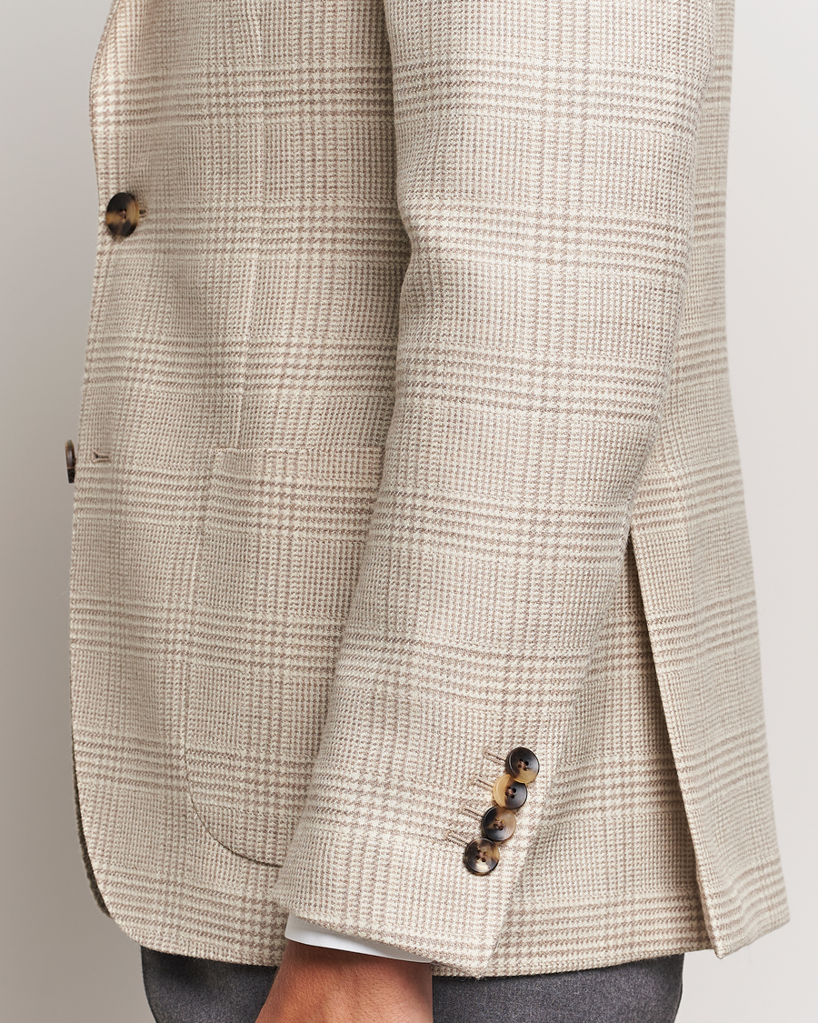 Herr | Kavajer | Lardini | Prince of Wales Wool Blazer Light Beige