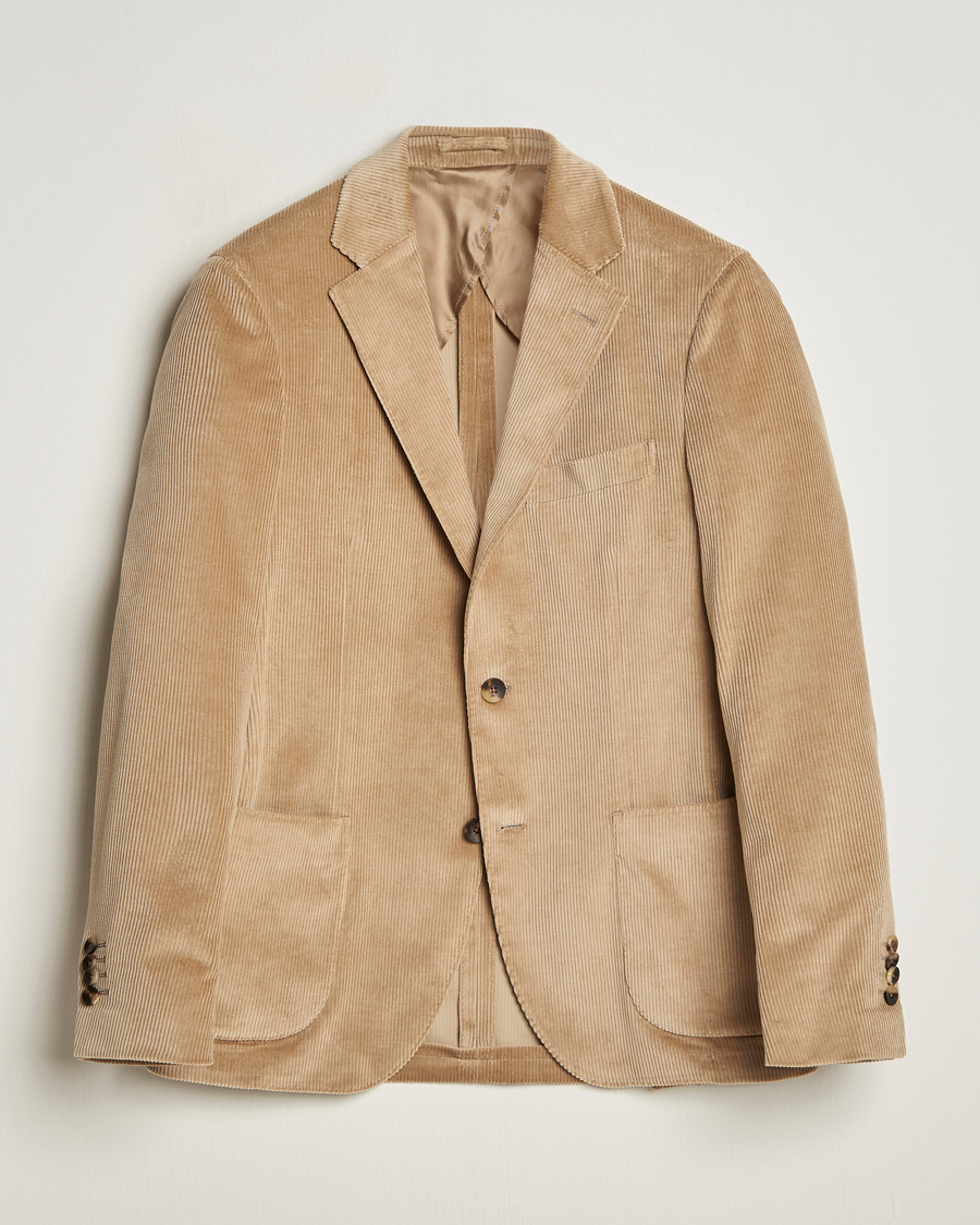 Herr | Kavajer | Lardini | Corduroy Blazer Beige
