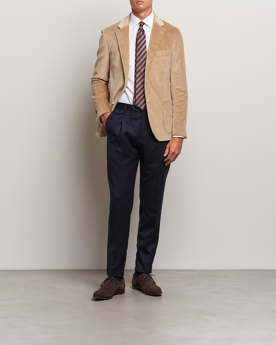 Herr | Kavajer | Lardini | Corduroy Blazer Beige