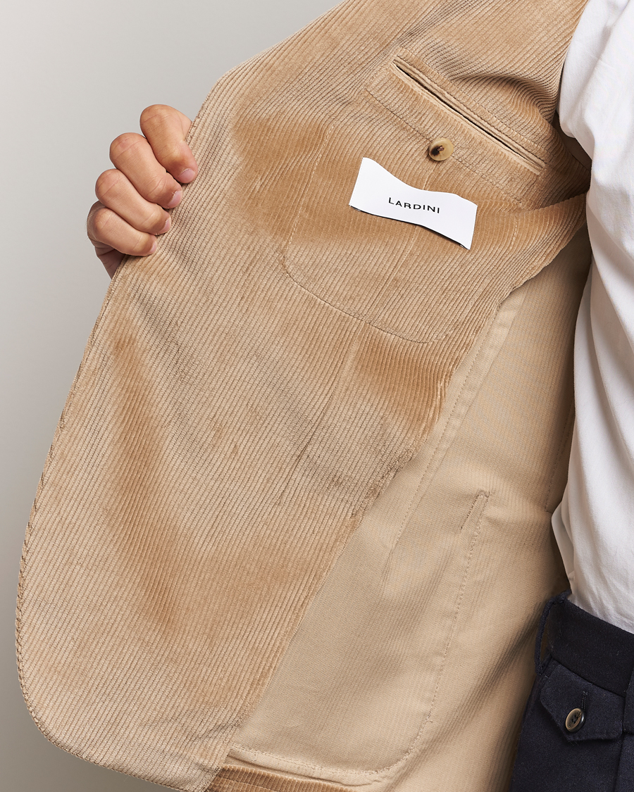 Herr | Kavajer | Lardini | Corduroy Blazer Beige