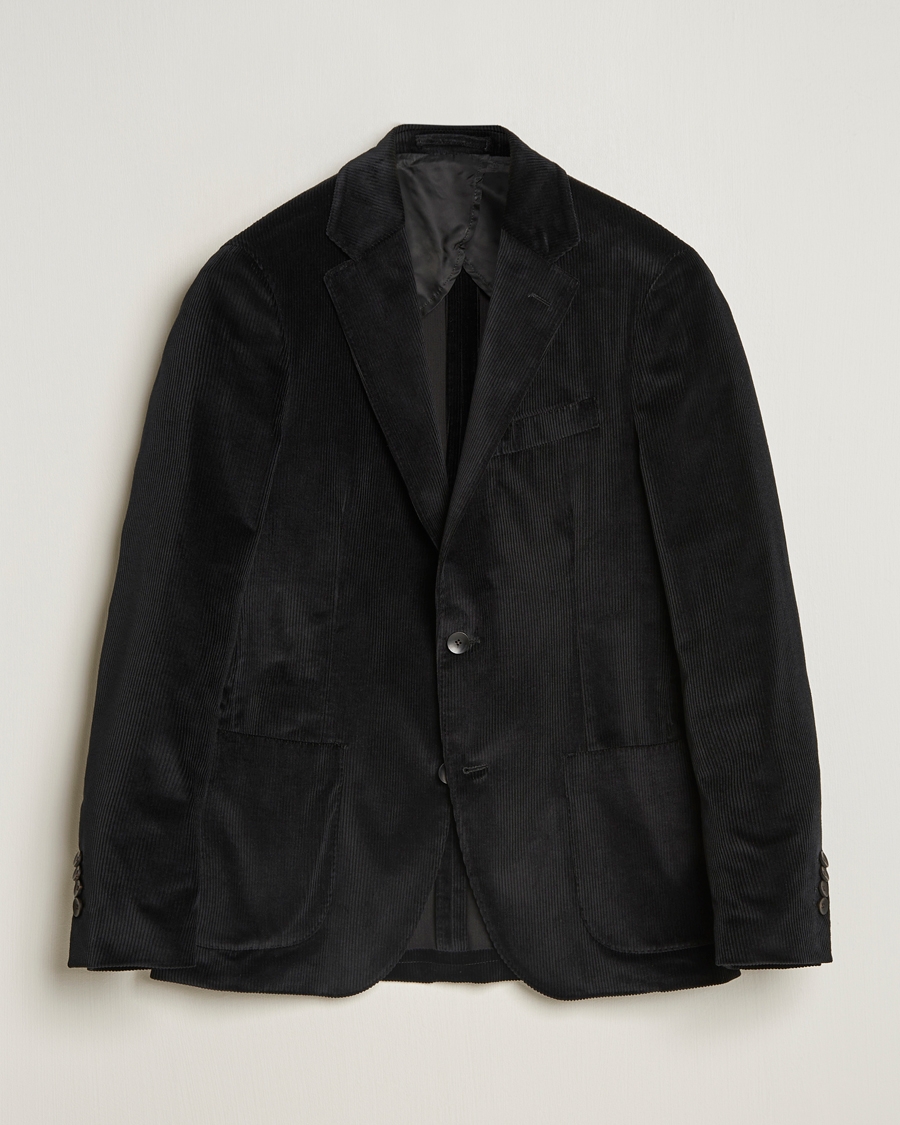 Herr | Kavajer | Lardini | Corduroy Blazer Black