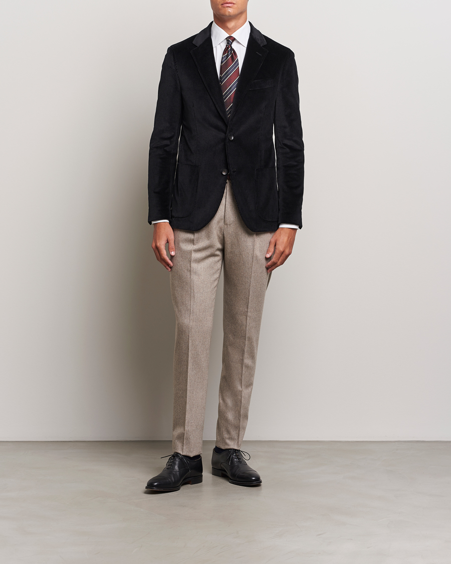 Herr | Kavajer | Lardini | Corduroy Blazer Black