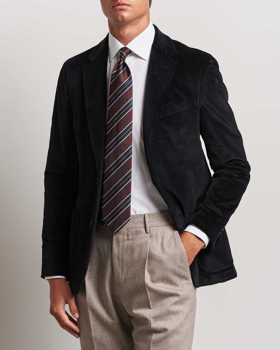 Herr | Kavajer | Lardini | Corduroy Blazer Black