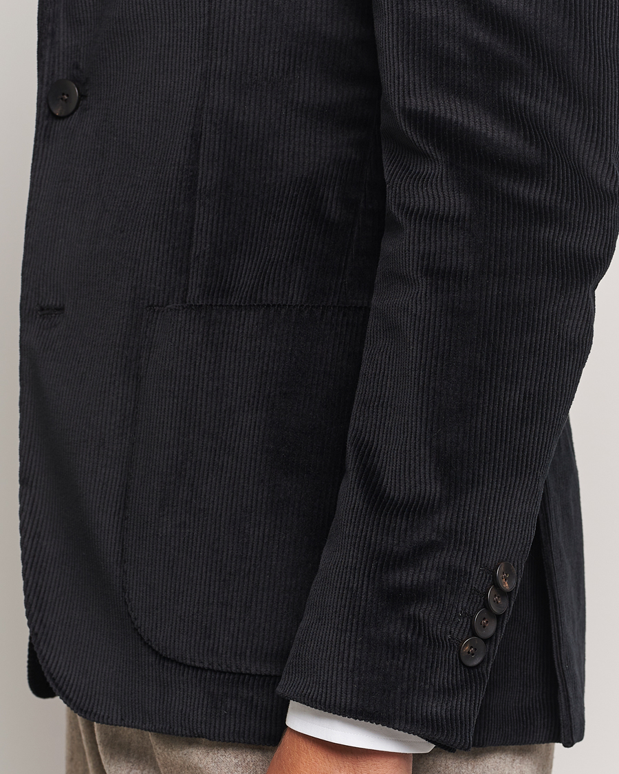 Herr | Kavajer | Lardini | Corduroy Blazer Black