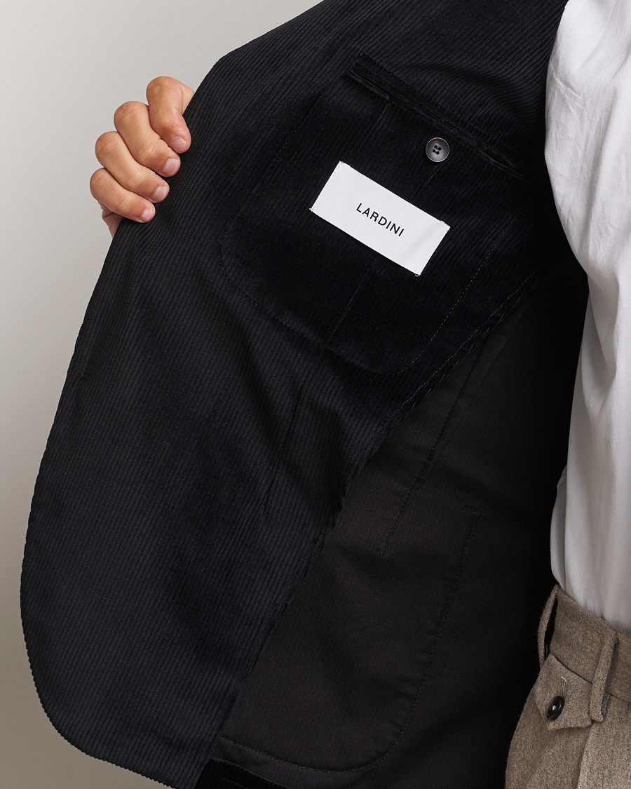 Herr | Kavajer | Lardini | Corduroy Blazer Black