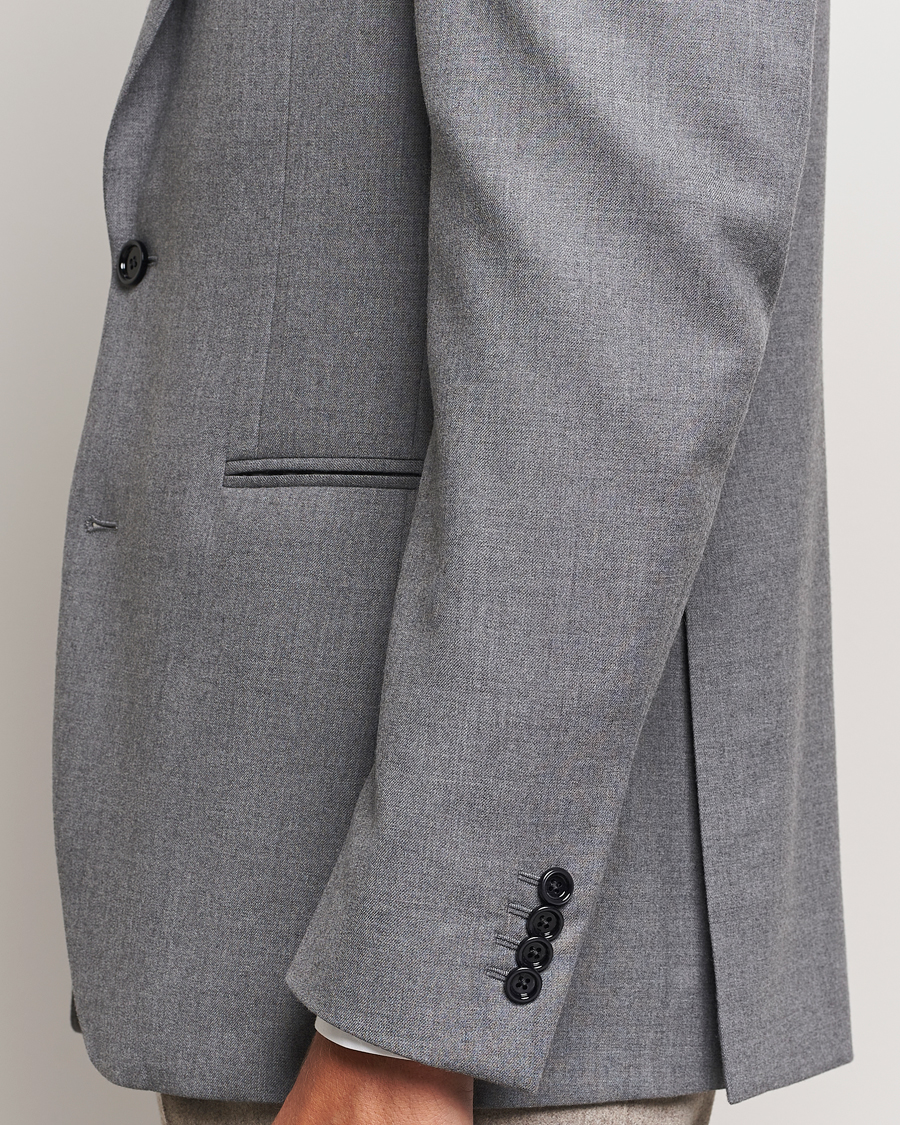 Herr | Kavajer | Lardini | Wool Flannel Blazer Light Grey