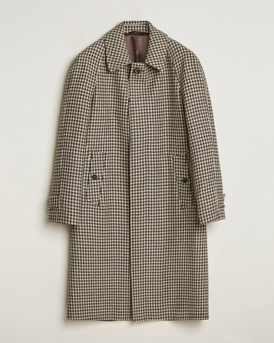 Herr | Jackor | Lardini | Houndstooth Wool/Cashmere Coat Brown