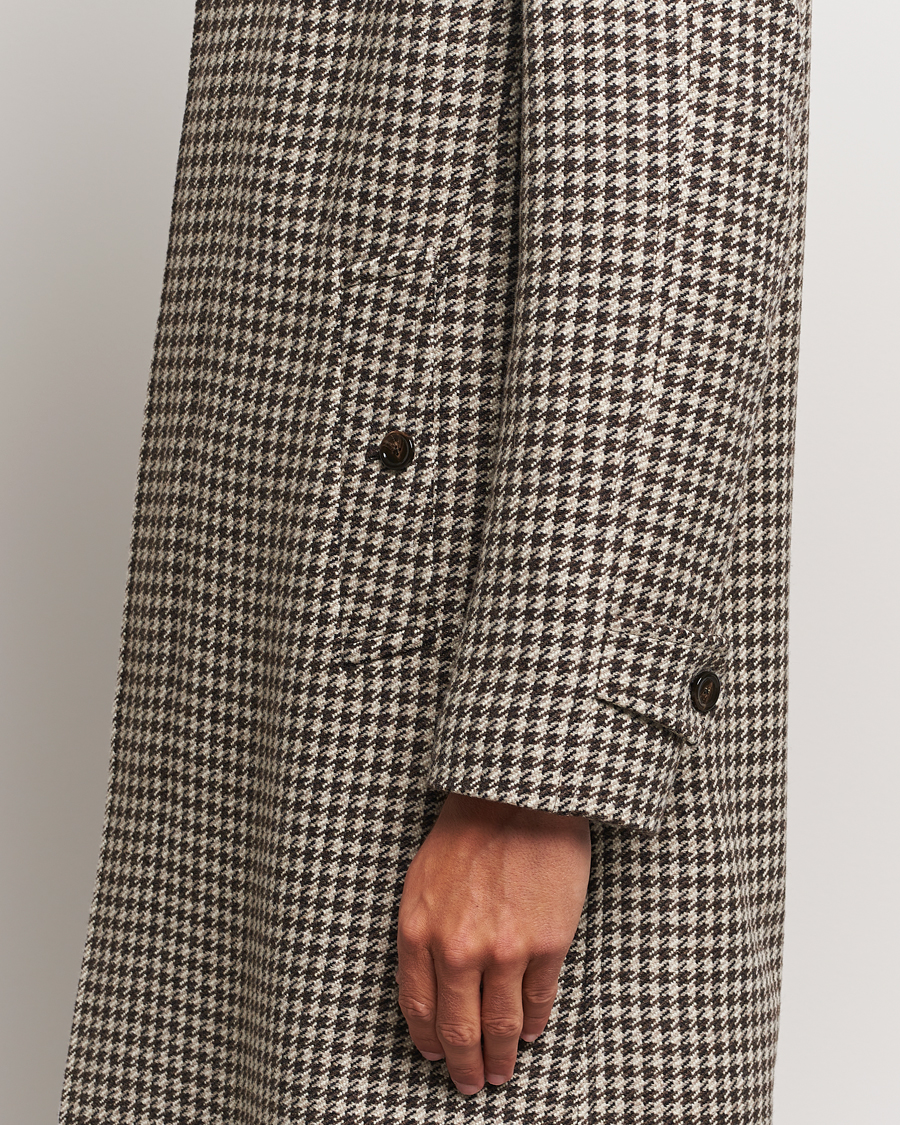 Herr | Jackor | Lardini | Houndstooth Wool/Cashmere Coat Brown