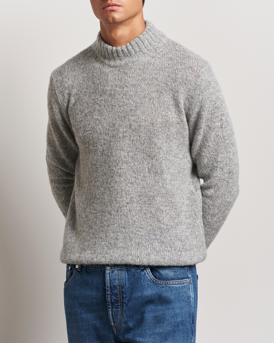 Herr | Tröjor | Lardini | Wool/Alpaca Knitted Sweater Grey
