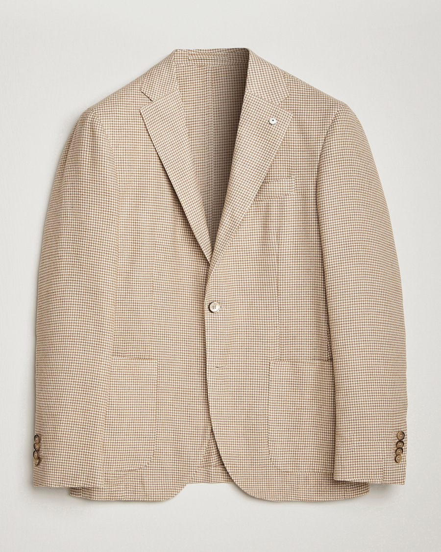 Herr | Kavajer | L.B.M. 1911 | Jack Regular Houndstooth Blazer Beige