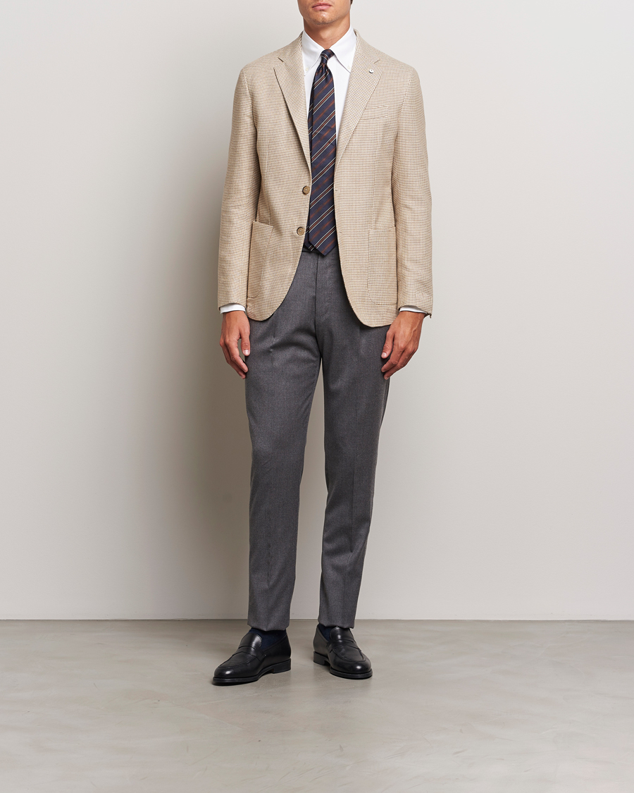 Herr | Kavajer | L.B.M. 1911 | Jack Regular Houndstooth Blazer Beige