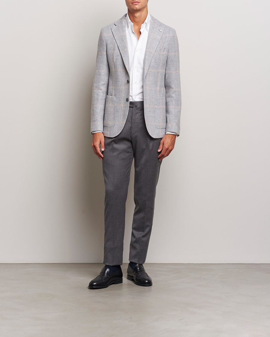 Herr | Kavajer | L.B.M. 1911 | Jack Regular Jersey Wool Blazer Light Grey