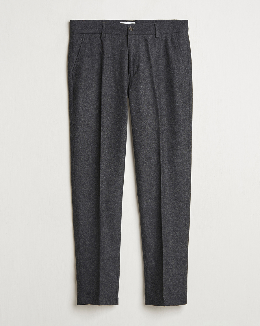 Herr | Byxor | LES DEUX | Como Reg Wool Pants Charcoal Melange