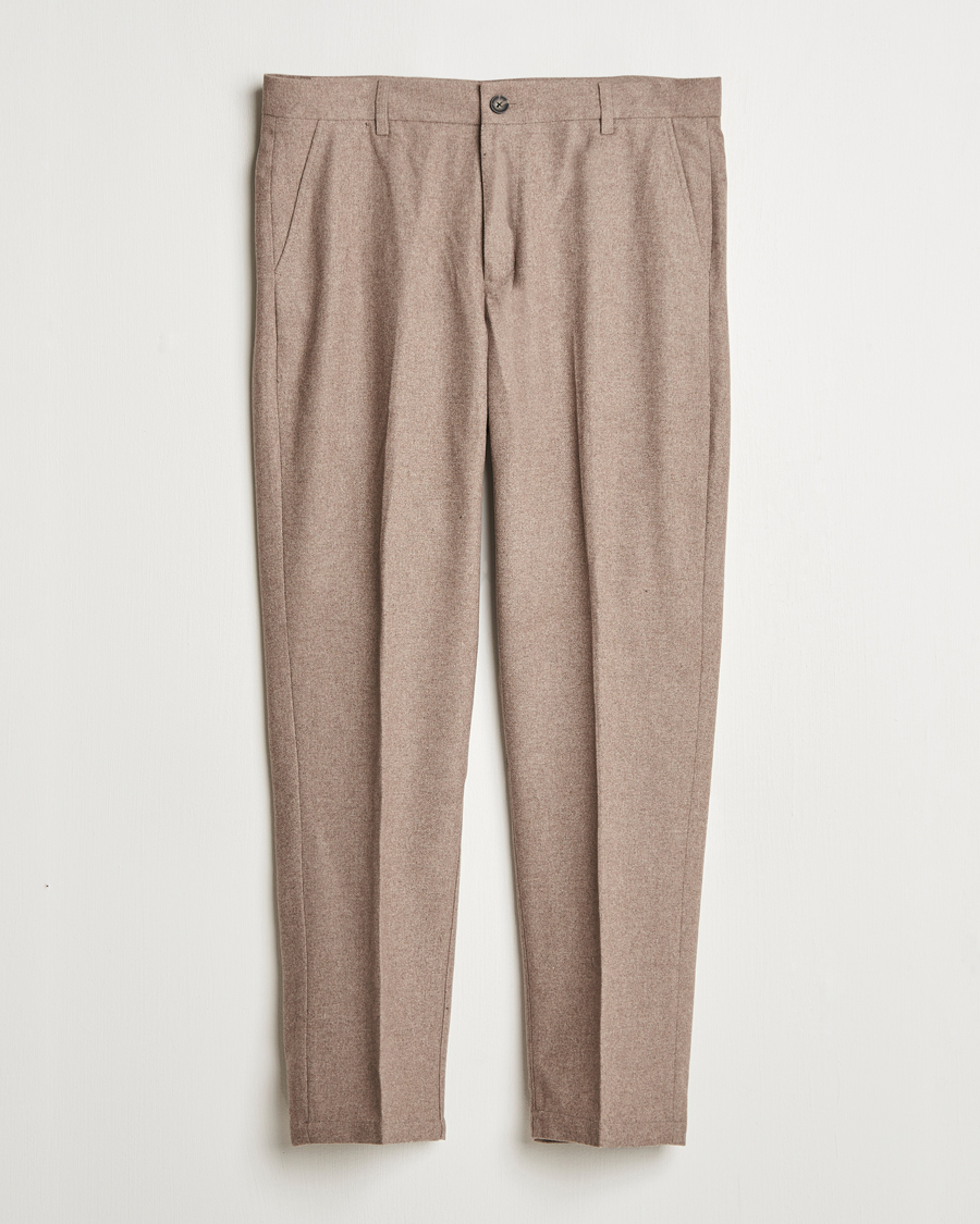 Herr | Byxor | LES DEUX | Como Reg Wool Pants Desert Taupe Melange