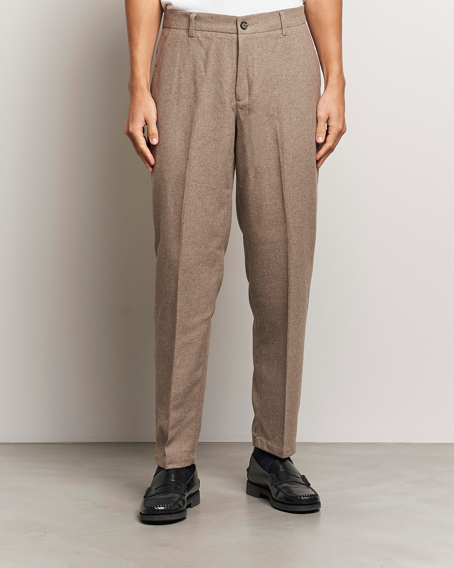 Herr | Byxor | LES DEUX | Como Reg Wool Pants Desert Taupe Melange
