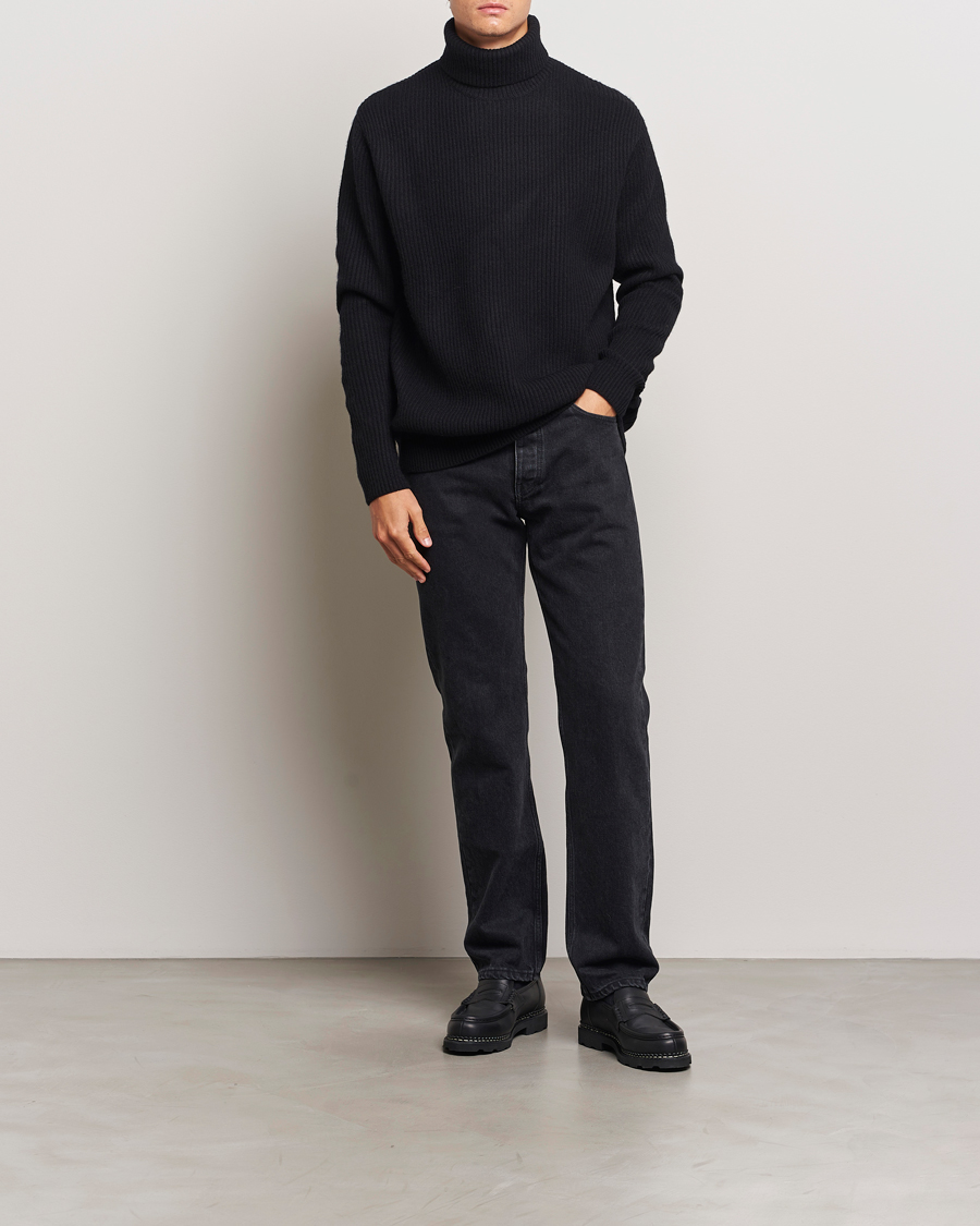 Herr | Tröjor | LES DEUX | Eddie Wool Rib Rollneck Black