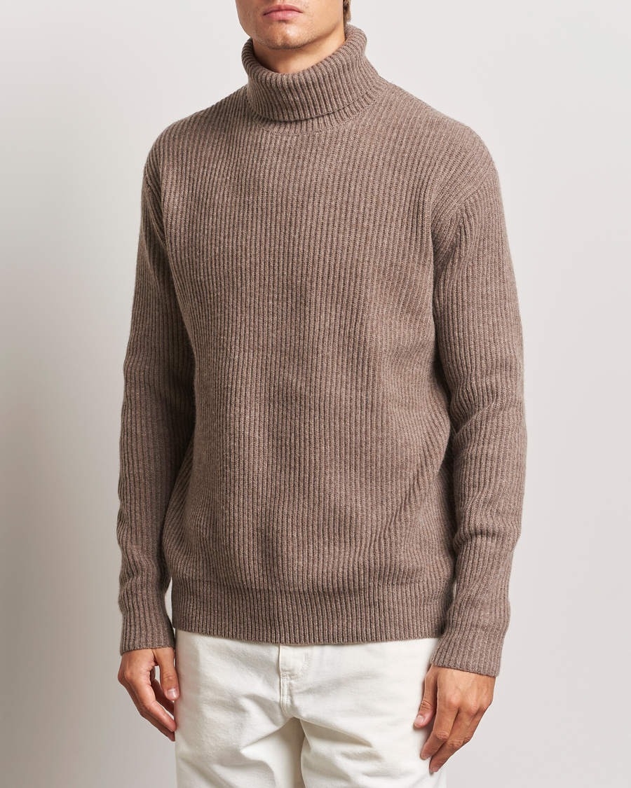 Herr | Tröjor | LES DEUX | Eddie Wool Rib Rollneck Mountain Grey Melange