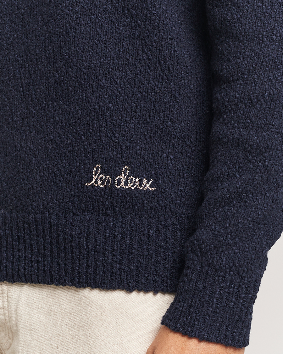 Herr | Tröjor | LES DEUX | Errol Cotton Rugby Knit Dark Navy