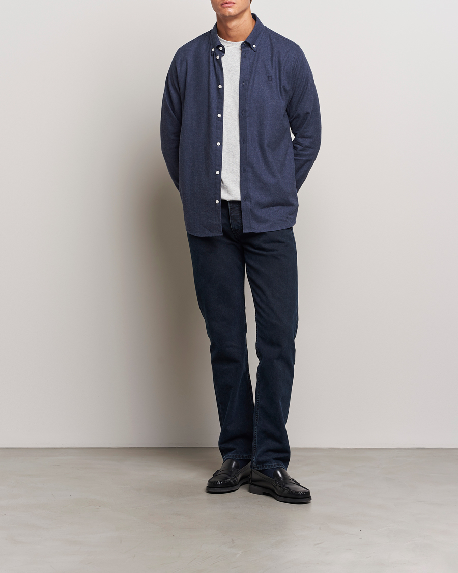 Herr | Skjortor | LES DEUX | Dessert Reg Shirt Dark Navy Melange