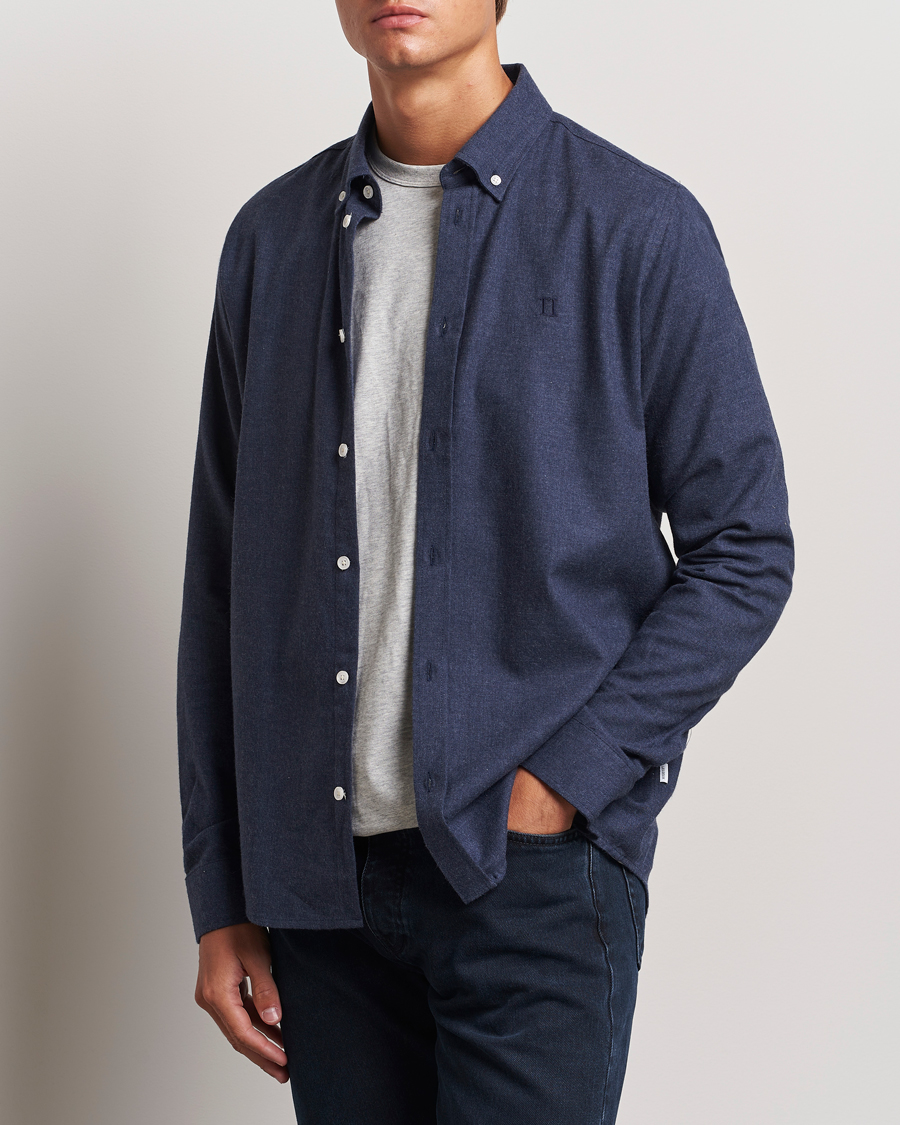 Herr | Skjortor | LES DEUX | Dessert Reg Shirt Dark Navy Melange