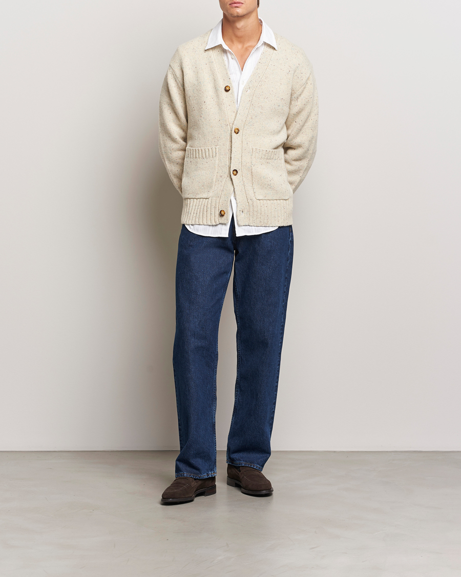 Herr | Tröjor | LES DEUX | Gary Fleck Wool Cardigan Light Sand