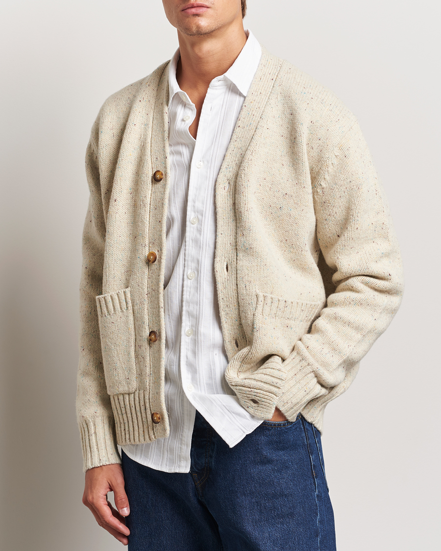 Herr | Tröjor | LES DEUX | Gary Fleck Wool Cardigan Light Sand