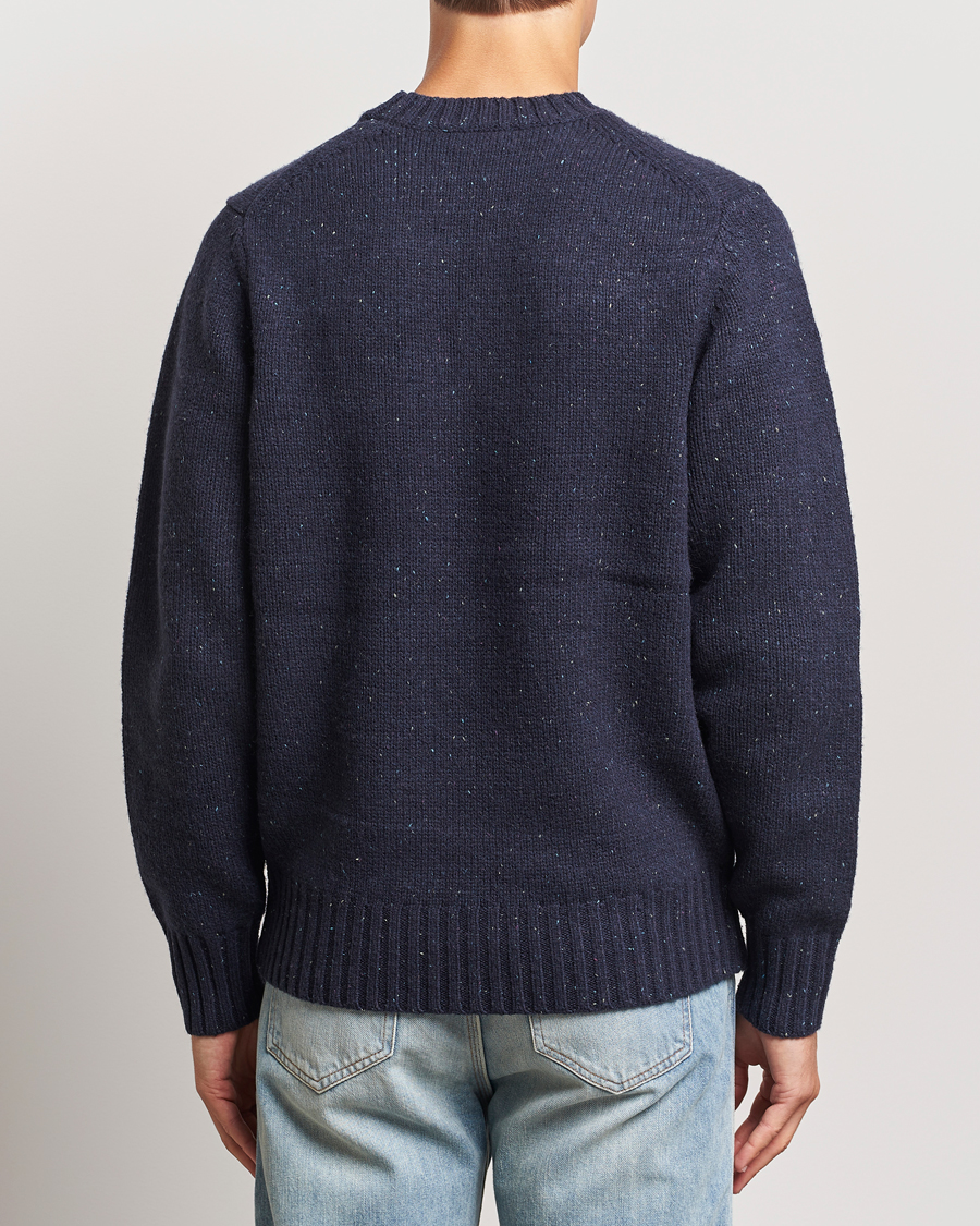 Herr | Tröjor | LES DEUX | Gary Fleck Wool Roundneck Dark Navy
