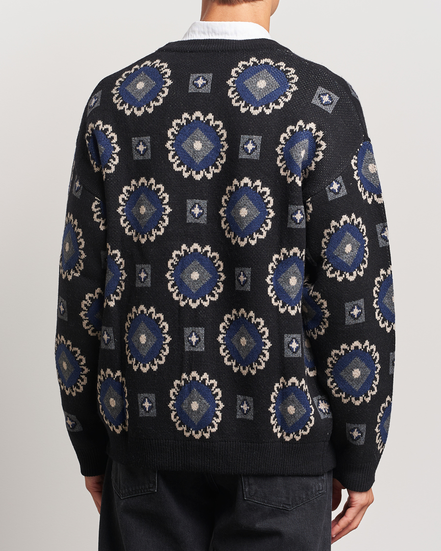 Herr | Tröjor | LES DEUX | Aro Paisley Cardigan Black/Blueprint