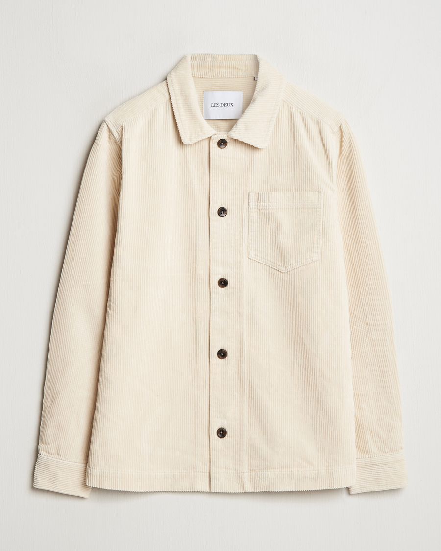 Herr | Skjortor | LES DEUX | Layton Corduroy Overshirt Ivory