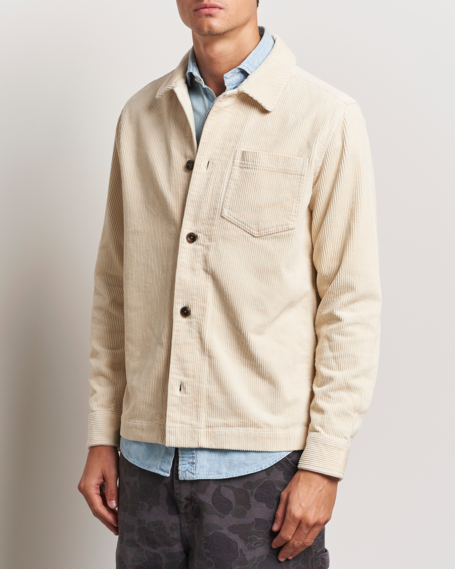 Herr | Skjortor | LES DEUX | Layton Corduroy Overshirt Ivory