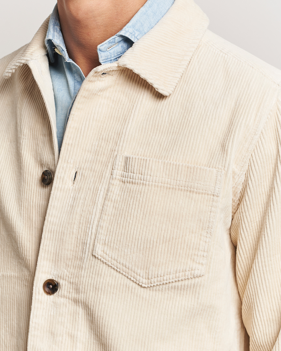 Herr | Skjortor | LES DEUX | Layton Corduroy Overshirt Ivory