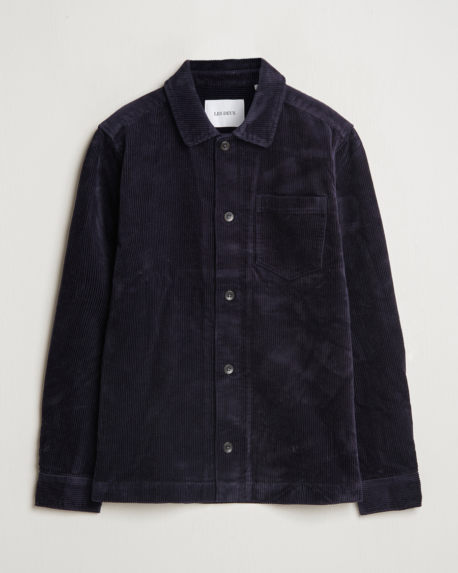 Herr | Skjortor | LES DEUX | Layton Corduroy Overshirt Dark Navy