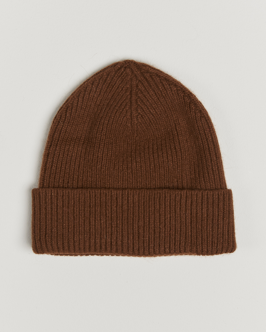 Herr | Mössor | Le Bonnet | Lambswool/Caregora Beanie Walnut
