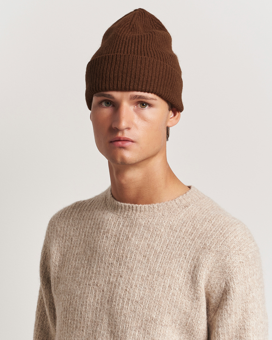 Herr | Mössor | Le Bonnet | Lambswool/Caregora Beanie Walnut