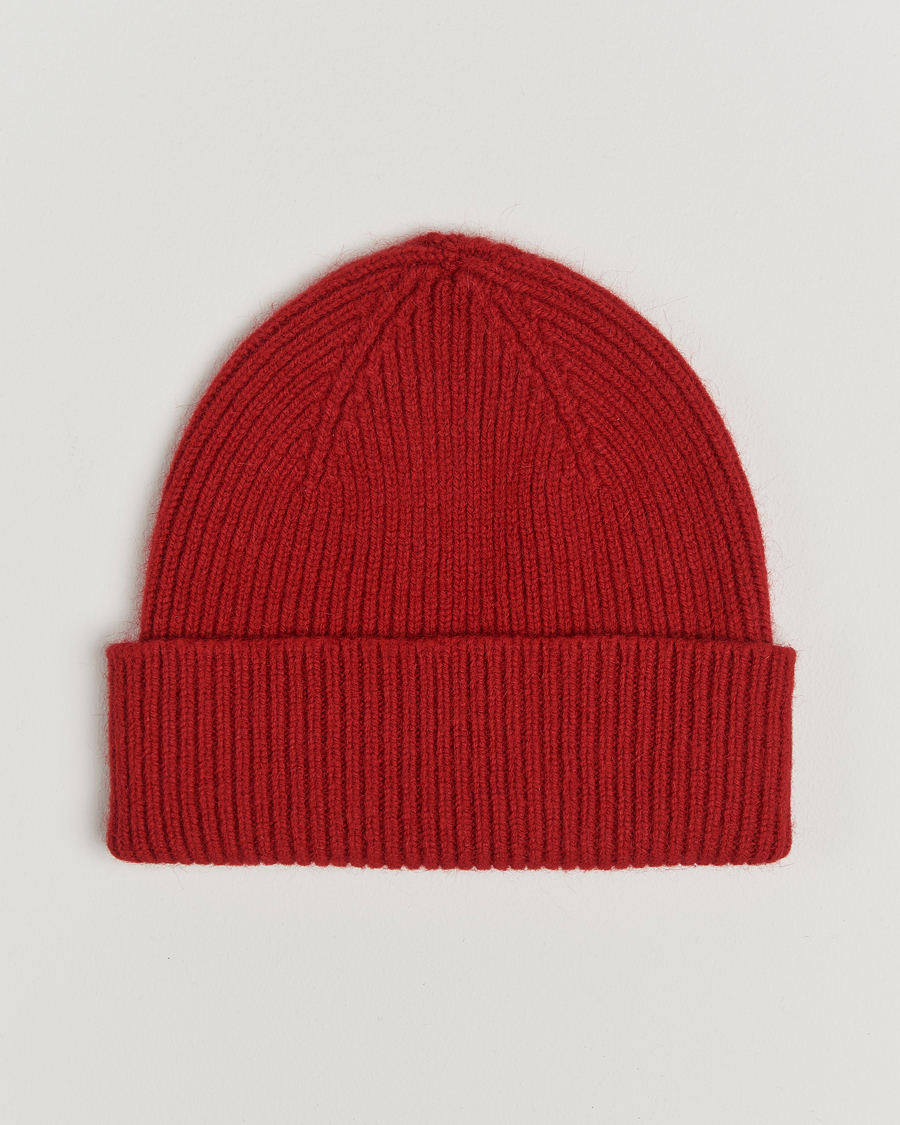 Herr | Mössor | Le Bonnet | Lambswool/Caregora Beanie Framboise