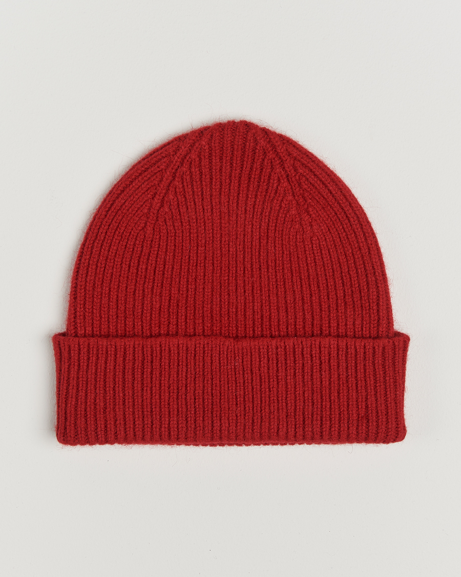 Herr | Mössor | Le Bonnet | Lambswool/Caregora Beanie Framboise