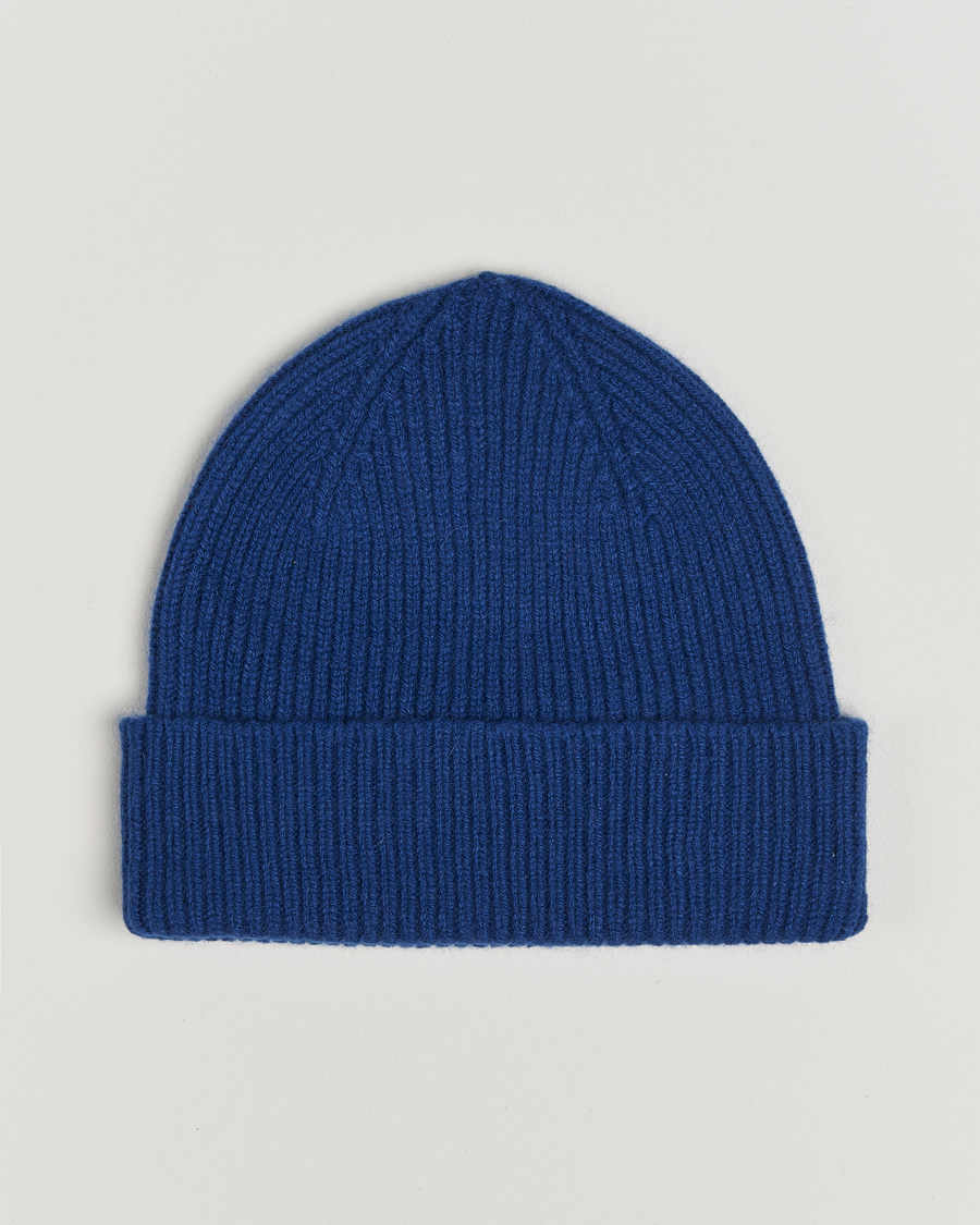 Herr | Mössor | Le Bonnet | Lambswool/Caregora Beanie Marin