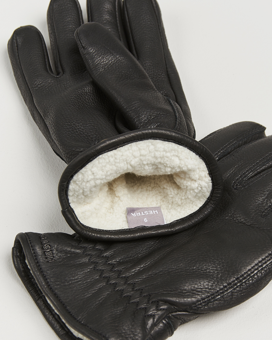 Herr | Handskar | Hestra | Burensvik Deerskin Wool Pile Glove Black