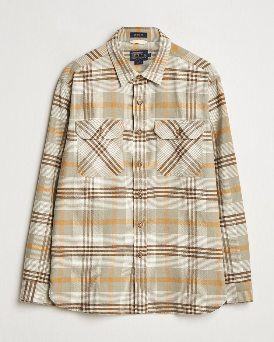 Herr | Skjortor | Pendleton | Burnside Flannel Shirt Tan Plaid