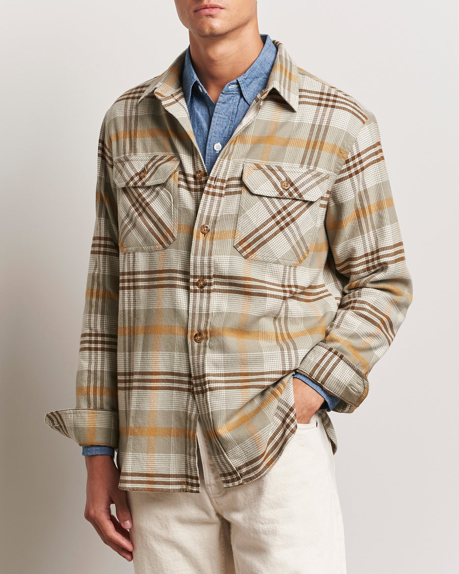 Herr | Skjortor | Pendleton | Burnside Flannel Shirt Tan Plaid